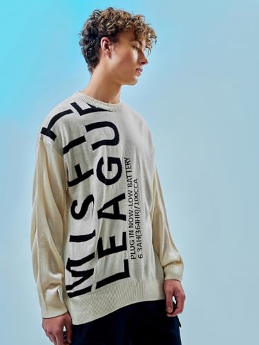 Image of Bewakoof Acrylic Men's Round Neck Sweater