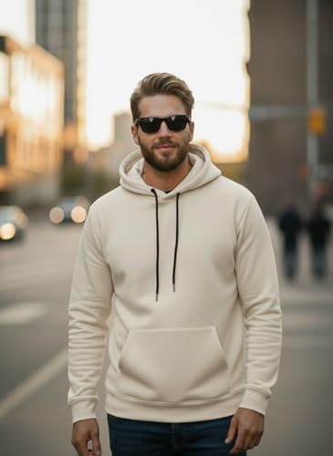 Image of Men Regular Fit Fleece ||Black||Hoodie Solid||Sweatshirt-JM3860