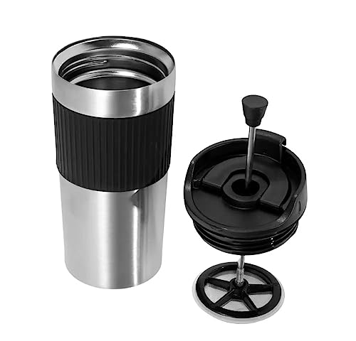 Portable coffee maker, french press, Insulated Mug with double Wall Stainless Steel, 16oz,. Tumbler, French press Mug, Portable coffee mug, Coffee maker, Coffee press by Generic - Used condition - US$18.38
