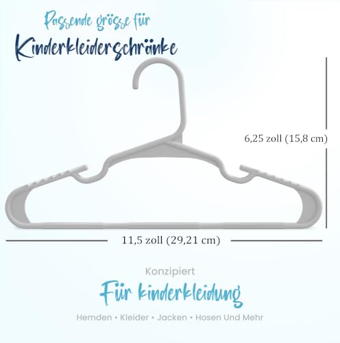 Utopia Home 40er Pack Kinderkleiderbügel 29.2 cm, Kunststoff, Grau – Ansicht 2