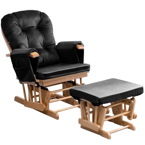 5PCS-Rocking-Chair-Cushion-Set-Velvet-Glider-Rocker-Replacement-Cushions-with-Ottoman-Cushion-Storage-Pockets-for-Indoor-Nursery-Glider-Rocking-Chair-Black 5PCS Rocking Chair Cushion Set Velvet Glider Rocker Replacement Cushions with Ottoman Cushion Storage Pockets for Indoor Nursery Glider Rocking Chair Black