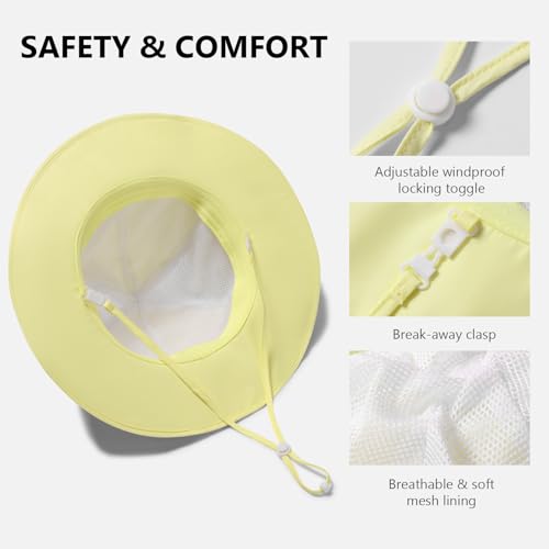 Image of BASSDASH Kids UPF 50+ Wide Brim Sun Hat for Summer Beach Outdoor