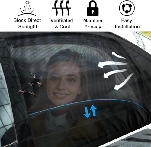 Pare-soleil chaussette VW Scirocco rideau vitre arrière extensible occultant anti-UV maille noire - 3