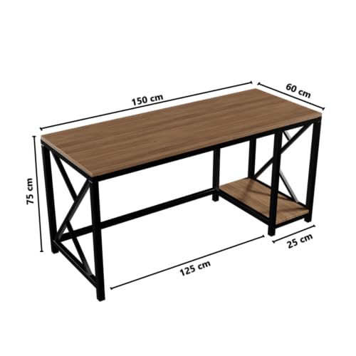 Image of Riyan Luxiwood Patrick Computer Table in Engineering Wood for Home & Office, Simple Style Desk, Scratch Resistance Surface, Easy to Assemble. (Large, Beige)