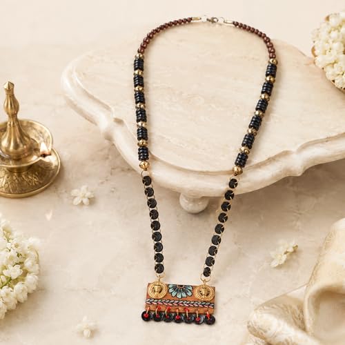 Image of AAKRITI ART CREATIONS Handcrafted Tribal Dhokra Necklace Collection | Angels, Guardians & Mythical-Inspired Artisan Brass Statement Jewelry | Ethnic, Artistic & Elegant Necklaces for Women