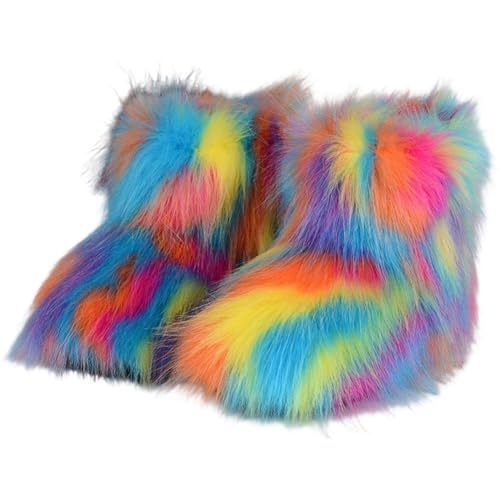Bottes d'hiver chaudes de style princesse moelleuses pour filles
