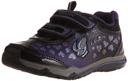 Geox Magica2 Sneaker (Toddler/Little Kid/Big Kid),Black/Violet,30 EU (12 M US Little Kid)