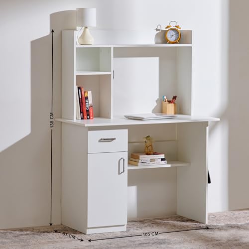Image of Home Centre Engineered Wood Quadro NXT Study Desk - White Engineered Wood