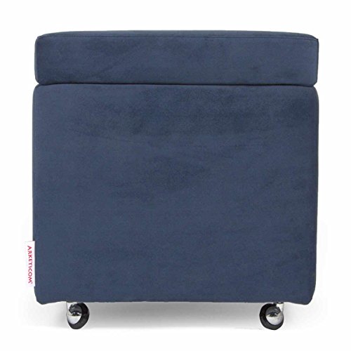 Arketicom New Pandora Swing Puf Puff caja con ruedas de microfibra reposapiés con ruedas Sillón Baúl acolchado de goma pluma Puff diseño muebles Casa Mesa baja de centro