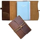2022 Leather Planner - Genuine Leather Journal for Men and Women, Spiral Weekly Planner 2022,...