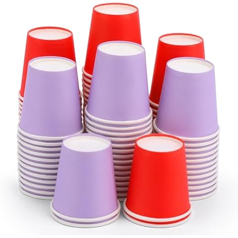 Mnuizu 100 Pack 3 Oz Disposable Paper Cups,Disposable Bathroom Cups,Mouthwash Cups,Espresso Cups,Small Paper Cups Ideal for Bathroom,Party,Picnic Cover