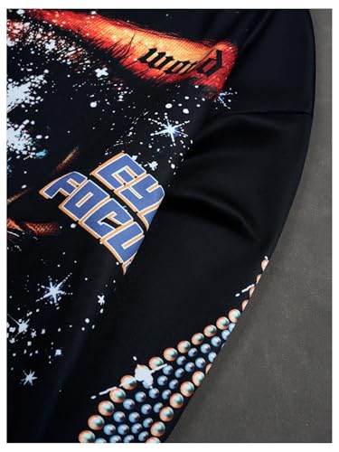 Image of VIPWOLF Men's Number Graphic Long Sleeve Jersey Shirts Oversized Y2K Round Neck 2 in 1 T-Shirts Streetwear Top