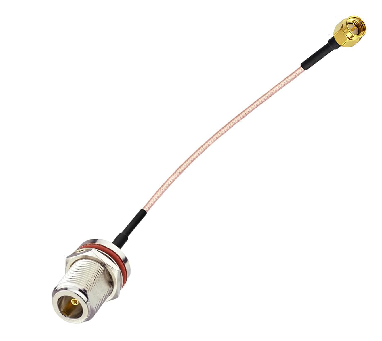 DHT Electronics RF coaxial Coax Cable Assembly SMA Male to N Female Bulkhead 6''