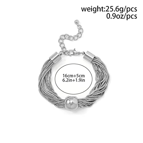 Zu trocken, geometrie raumkugel im central park Dick kette juwelenverzierte halskette und ketten kette armband, schmuck gegen frauen und mädchen (Armbänder-Silber)