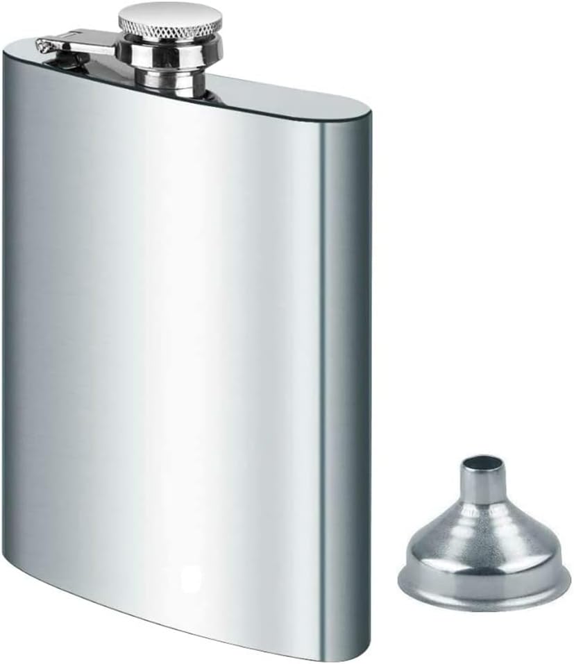HOT BARGAINS Large Hip Flask 1oz / 30ml Stainless Steel with Funnel Pocket Whiskey Flask with Handy for Climbing Camping Bar Party for Men Women