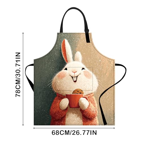 Image of Nuxovilar Cute Apron with Pockets, 26.77 * 30.7 Inches, Versatile for Meal Prep, Baking, Holiday Cooking