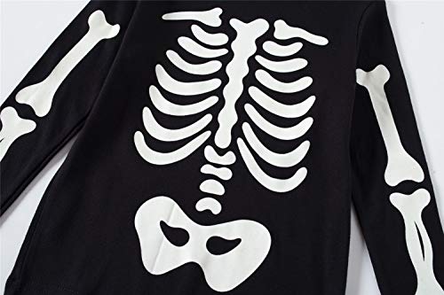 Toddler Boys Halloween Pajamas Skeleton Glow-in-The-Dark Long Sleeve Pjs Halloween Sleepwear for Kids Age 2-7T4