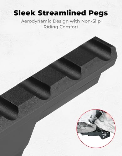 Image of KEMIMOTO Extendable Universal Motorcycle Passenger Footpegs Fits for Surron | for Soleil01 Duke 390 R1250GS Tenere 700 KLX 300 Talaria Foot Pegs Adventure Enduro Dirt Bike Footrest Passenger Pedals