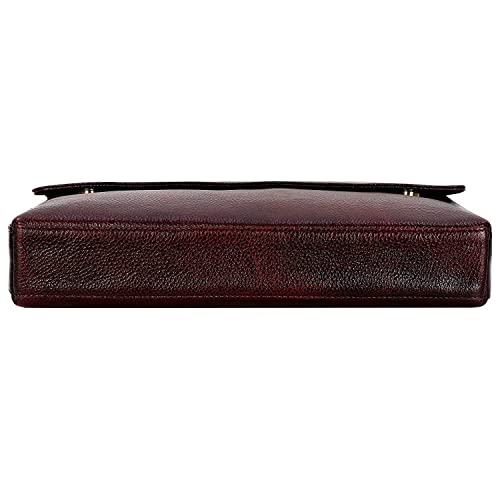 Image of RICHSIGN LEATHER ACCESSORIES Full Grain Natural Leather Laptop Messenger & Shoulder Bags for Men Women Office Briefcase Branded Stylish..Dimensions: L-14 x H- 12 x W- 2 Inch (Weight=900 GR)