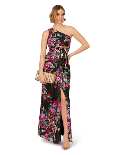 Adrianna Papell Women's One Shoulder Floral Gown4