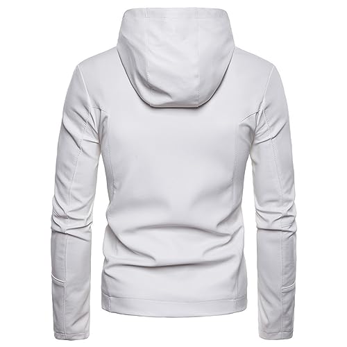 Chaqueta Bomber de Cuero con Capucha para Hombre miniatura 3