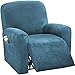 SHUOJIA Strech Recliner Überzug Sessel Husse, Bezug Für Relax Fernsehsessel 4-teilige Möbelschutz Couch Rich Velvet Plüsch Form Fit Stretch (Teal)