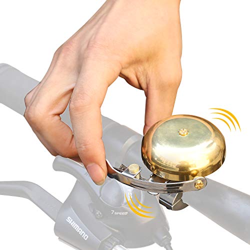Brass Vintage Bicycle Bell, Retro Bike Bell for Adults and Kids, Loud Crisp Clear Sound Cycle Handlebar Ring Horn, Cycling Accessories