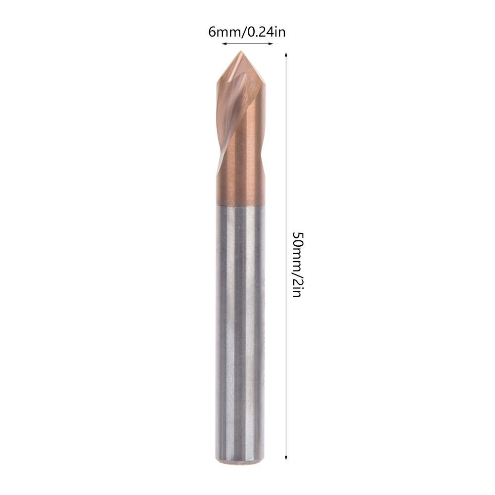 Spotting Drill, Dual-Use Steel Silicon Coating Foret de Centrage pour Steel 55HRC Foret à Pointe Fixe pour le Tournage de Silicon Coating(D6*50 * 2T*90°)