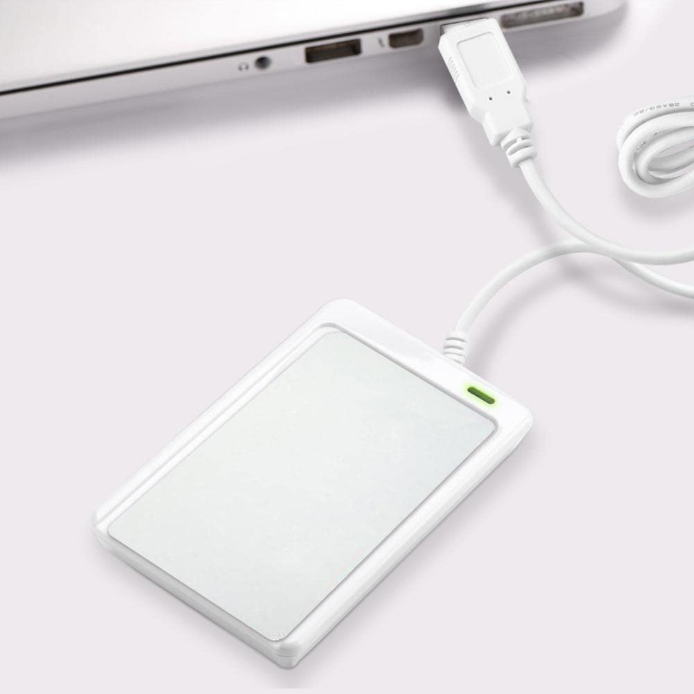 Jadeshay 10 Juegos de lectores NFC RFID, ACR122U Lector de Tarjetas IC sin Contacto Escritor de Tarjetas Inteligentes Etiqueta de Tarjeta Clave con Cable, CD