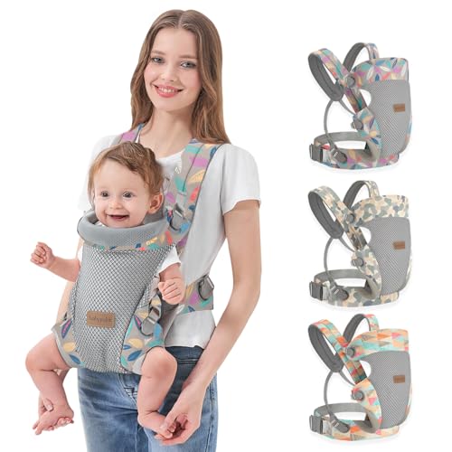 Image of Baby Carrier Newborn to Toddler, Cozy Baby Wrap Carrier,M-Shaped Sitting Posture,Ergonomic Adjustable Holder Portable Convertible Front and Back Carrying(Colorful Leaves)