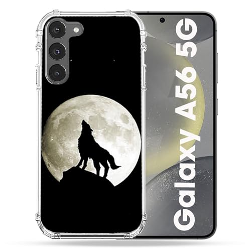 Coque Samsung Galaxy A56 5G renforcée Cokitec bumper robuste loup noir