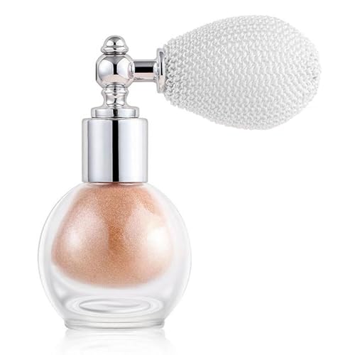 Bronze Highlighter Spray for Face and Body, Rich Color Loose Shimmer Powder Long Lasting Sparkly...
