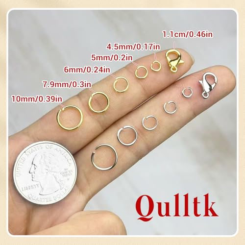 image for Qulltk 1200 Pcs Jump Rings for Jewelry Making Supplies, Necklace Repai