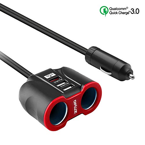 Eletrand Caricatore per Auto 12/24V, 2 Prese Accendisigari & 3 Porte USB Adattatore da Auto Caricabatteria da Auto per iPhone XS Max/iPhone X / 8, iPad, Tablet, Smartphone