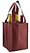 CYMA Reusable Non-Printed Wine Tote- 4 Pack (Burgundy, 4 Bottle)