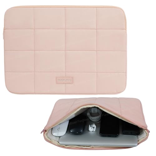 Image of FunBlast Padded Laptop Cover Bag - Laptop Sleeve Bag, Multifunctional Shockproof, Waterproof Laptop Case, 14 Inches Business Bags for Business, Travel, College (Pink)