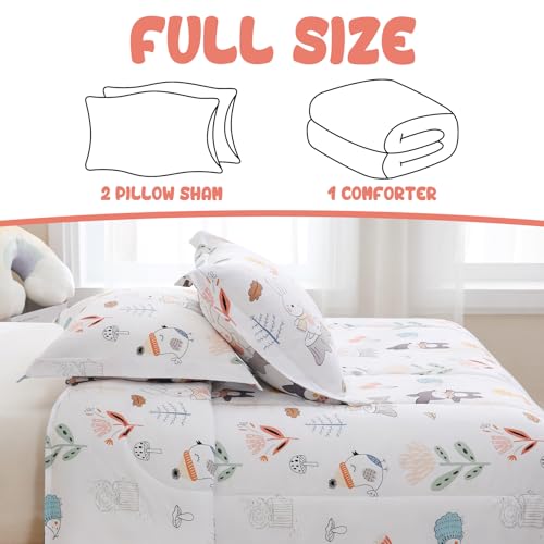 Image of Yibeizi Woodland Animals Comforter Full Kids Forest Bedding Set