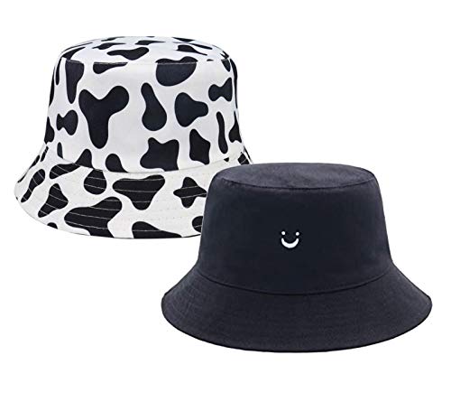 INOGIH Fischerhut, Unisex, Kuhmuster, doppelseitig, wendbar, Fischerkappe - - Large Cover