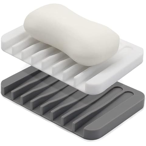 Portable Silicone Soap Dish with Drainage Cover