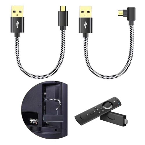2021年42型シャープTVーFire Stick TVと分波器付アンテナ線付属 Y.D.F USB電源コード Fire TVスティック用 8インチ 2パック