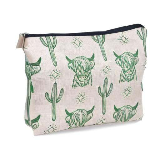 Image of Green Cow Makeup Bag - Cowgirl Stuff, Western Gifts