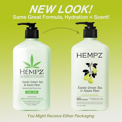 Image of HEMPZ Body Lotion - Green Tea and Asian Pear - Daily Moisturizing Cream - 17oz