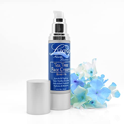 Luxiny Tea Tree Moisturizer Face Cream, Made In America, With Salicylic Acid & Aloe Vera, A Rich Hydrating Night Cream For Dry Skin & A Daily Mattifying Moisturizer For Acne & Oily Skin, 1.7 Oz #TOP1