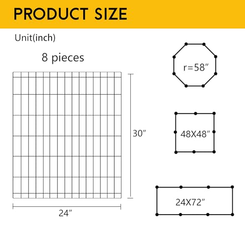 Image of FDW | Dog Playpen | 30 inch, 8 Panels | Heavy Duty Metal Pet Exercise Pen