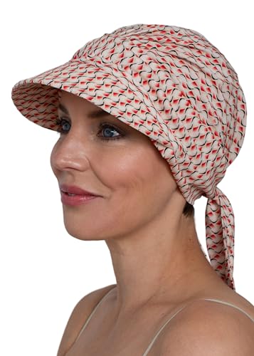 Deresina Headwear Sombrero de visera tipo bufanda, gorro de quimioterapia para verano, cubierta completa para la cabeza, antideslizante, Rojo ladrillo, Talla única