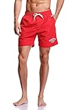Adoretex Men's Guard Quick Dry Mesh Lining Pockets Swim Trunks Water Shorts Swimsuit (MG012) - Red - XXL