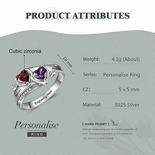 Diamondido Personalized Promise Rings for Her Custom Name Birthstone Rings for Women Mother Daughter Rings for Mom Customized Gifts for Mothers Day3