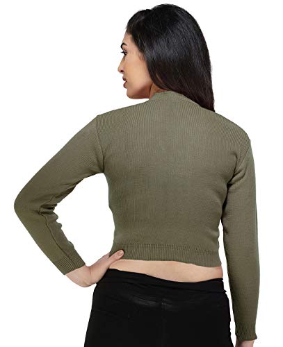 Image of Women Winter Wear V-Neck Full Sleeves Regular Fit Woollen Blouse