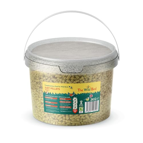 The Wild Bird Insect Flavoured Suet Pellets Bird Food 3kg - Food for All Seasons - Full of Nutrients - High in Energy and Protein