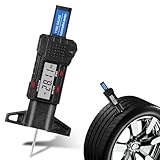 Tallew Digital Tire Tyre Tread Depth Gauge 0-25.4mm Range, 0.01mm Resolution, Portable LCD Display Tire Depth Gauge Digital Tire Checker Measuring Tool with Inch MM Conversion for Motorcycle Car Truck